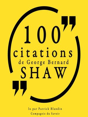 cover image of 100 citations de George Bernard Shaw